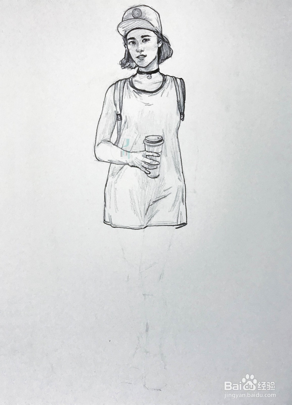 速写教程 | 正面站姿小姐姐