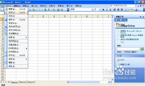 excel 2003打印工作簿的操作方法