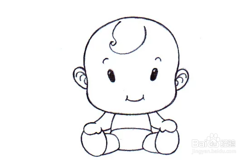 两种方法画出卡通婴儿