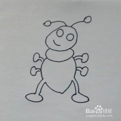 幼儿简笔画：如何一步一步画蚂蚁（方法、步骤）