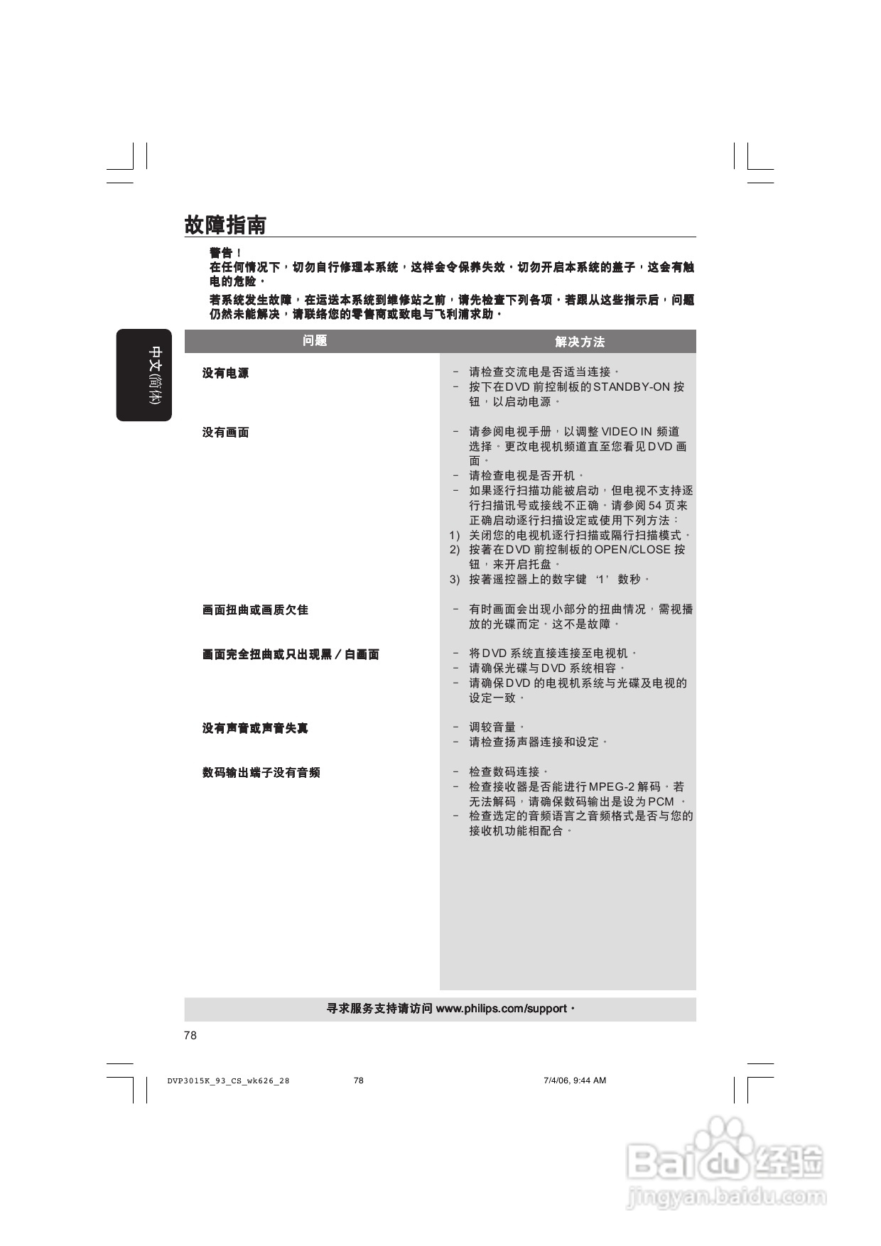飞利浦DVP3015K/93 DVD播放机使用说明书:[2]