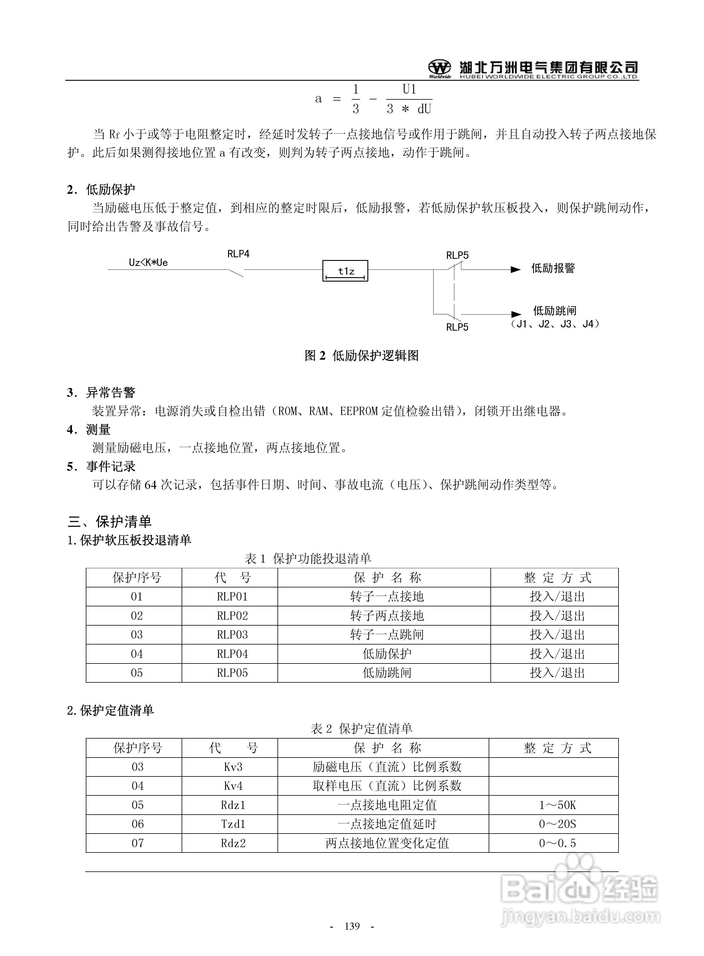 万洲WZB-2683-7000微机发电机就接地保护装置使用说明:[14]