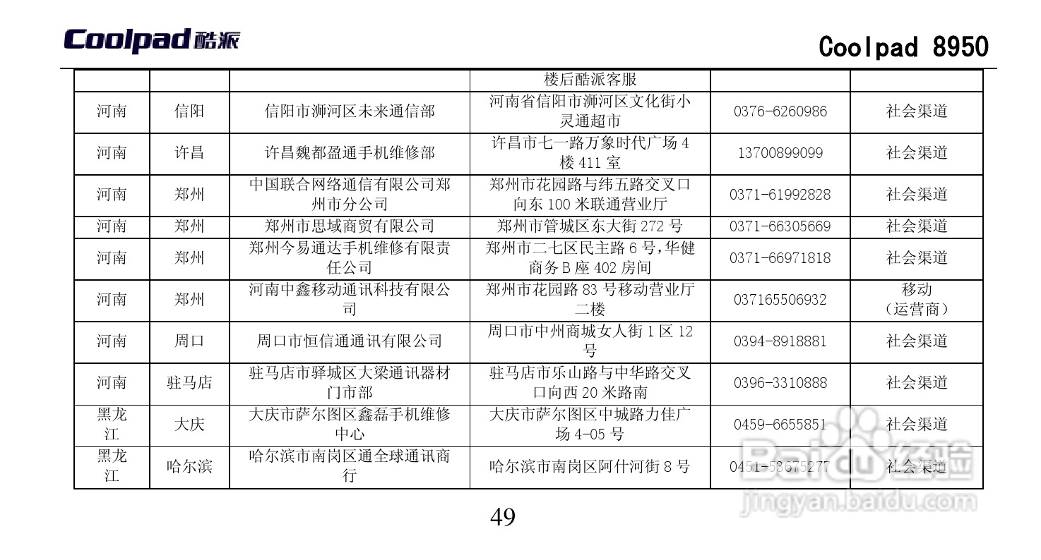 酷派 Coolpad 8950手机说明书:[7]