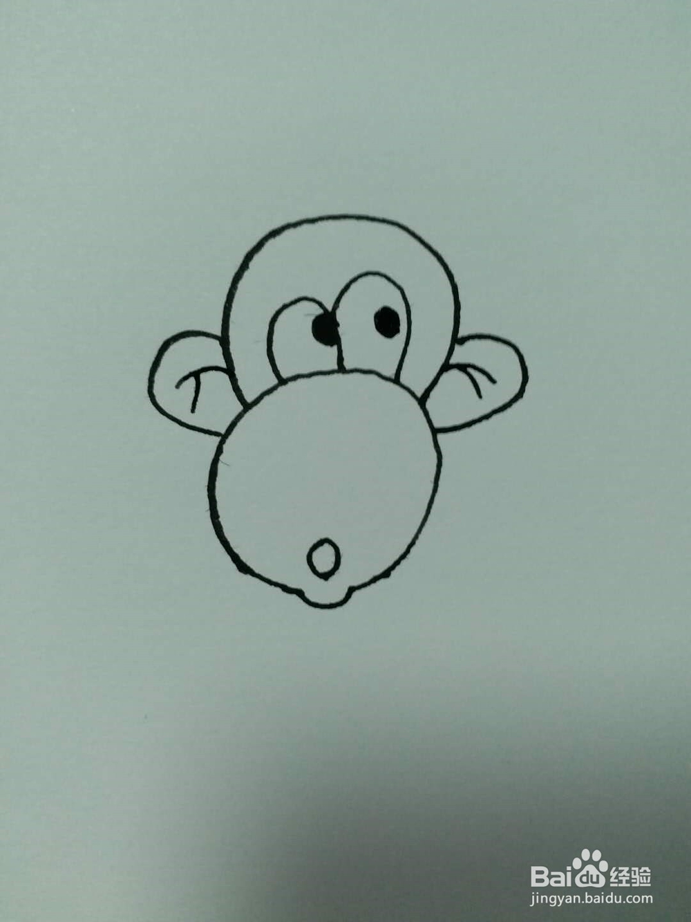 猴子的简笔画法1