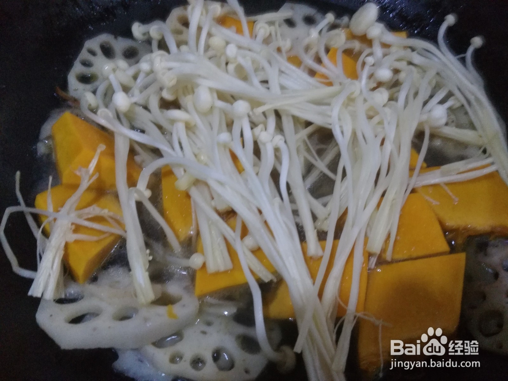 健康食谱：南瓜藕片金针菇
