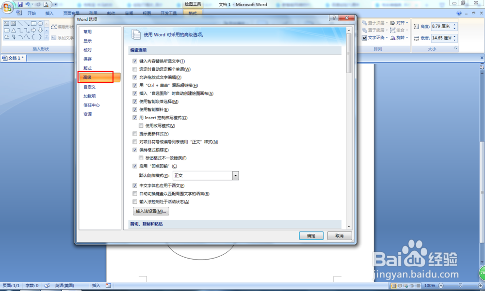 Word2007插入图形时如何避免同时插入画布