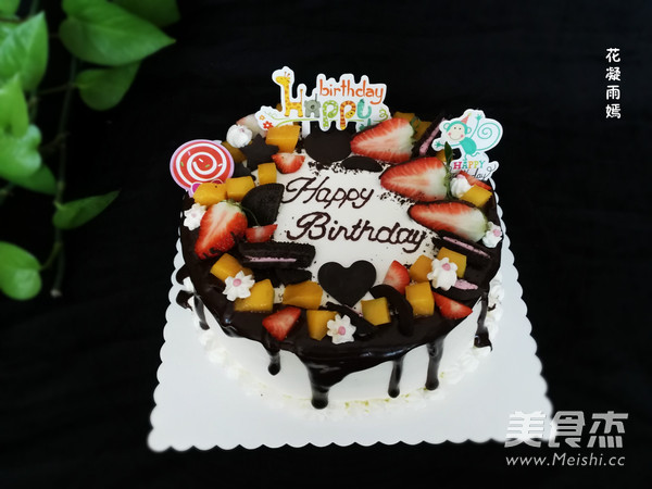 巧克力半淋面生日蛋糕