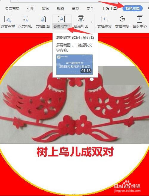 怎样利用WPS截图取字