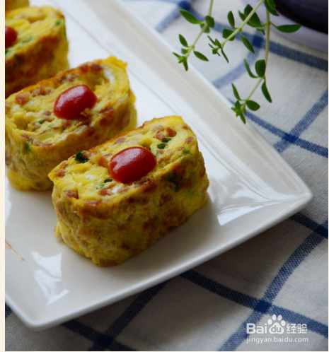 日本料理：培根葱香玉子烧