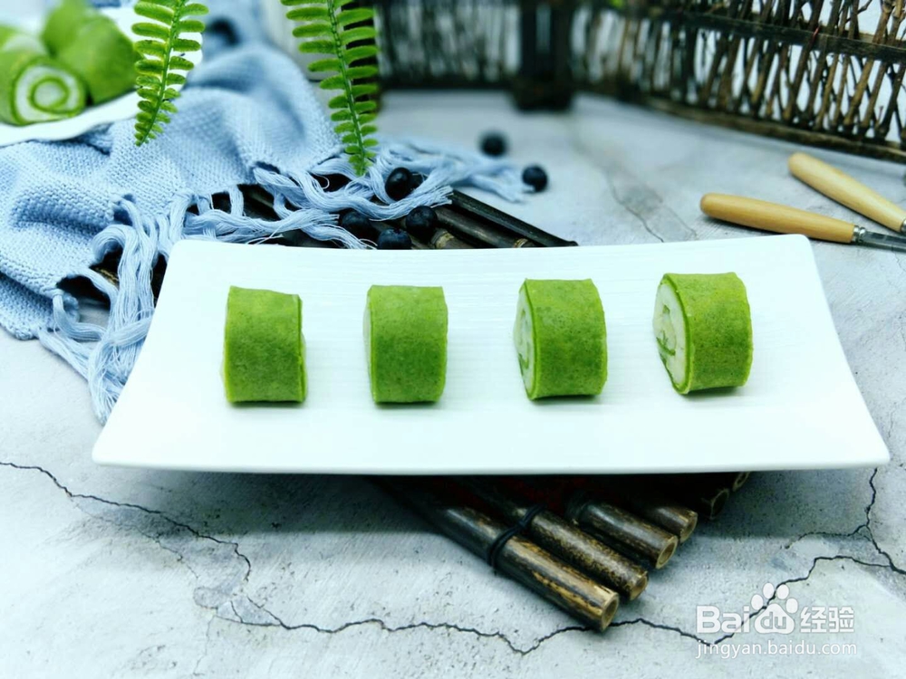 孩子也爱吃的翡翠山药泥卷饼