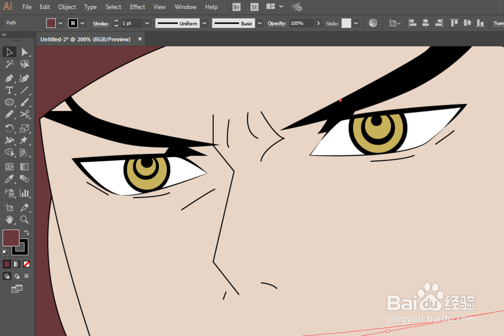 如何用ILLUSTRATOR绘制航海王鹰眼