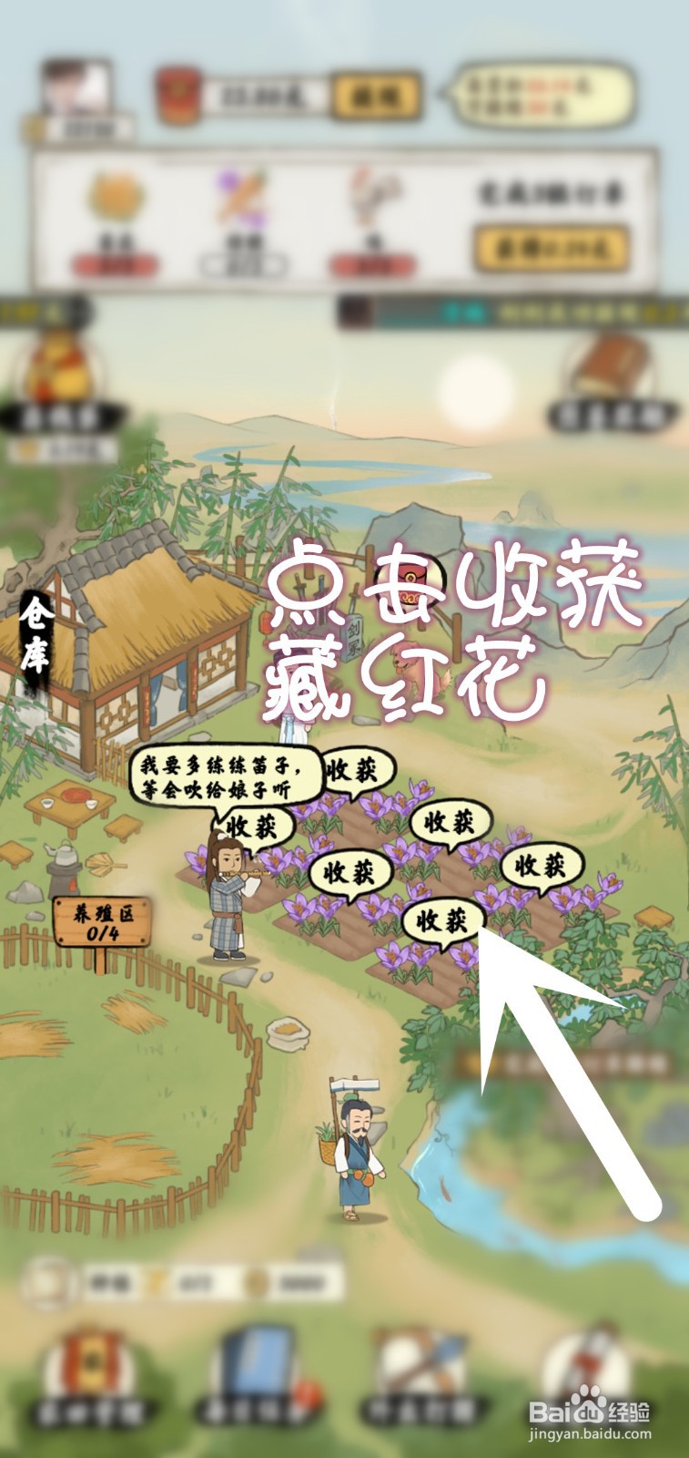 南山小院游戏怎么获得稀有藏红花