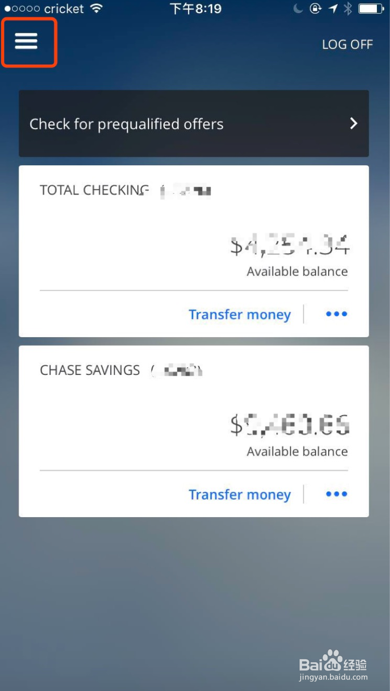 Chase手机银行取现支票