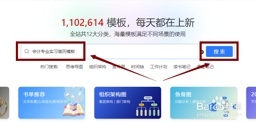 “会计专业实习简历模板”思维导图怎么制作