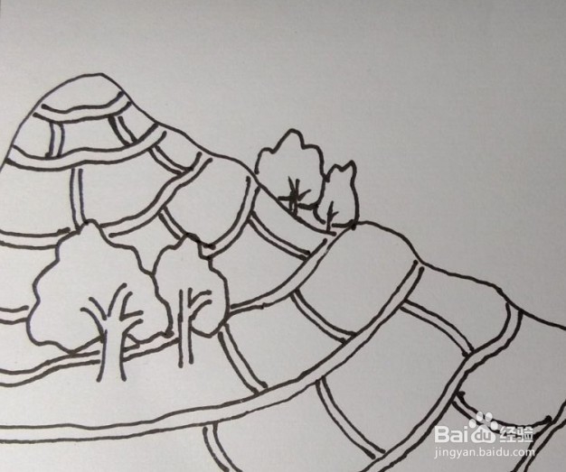 画风景画的方法、步骤。画风景画的教程（梯田）