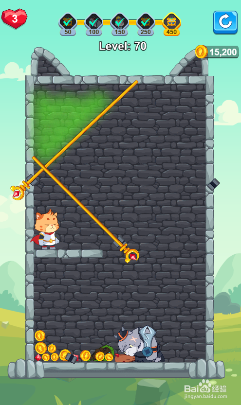 Hero Save the Princess的Level 70怎样过关