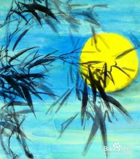 国画小写意月亮怎么画