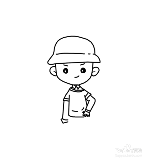 酷酷的女孩的简笔画