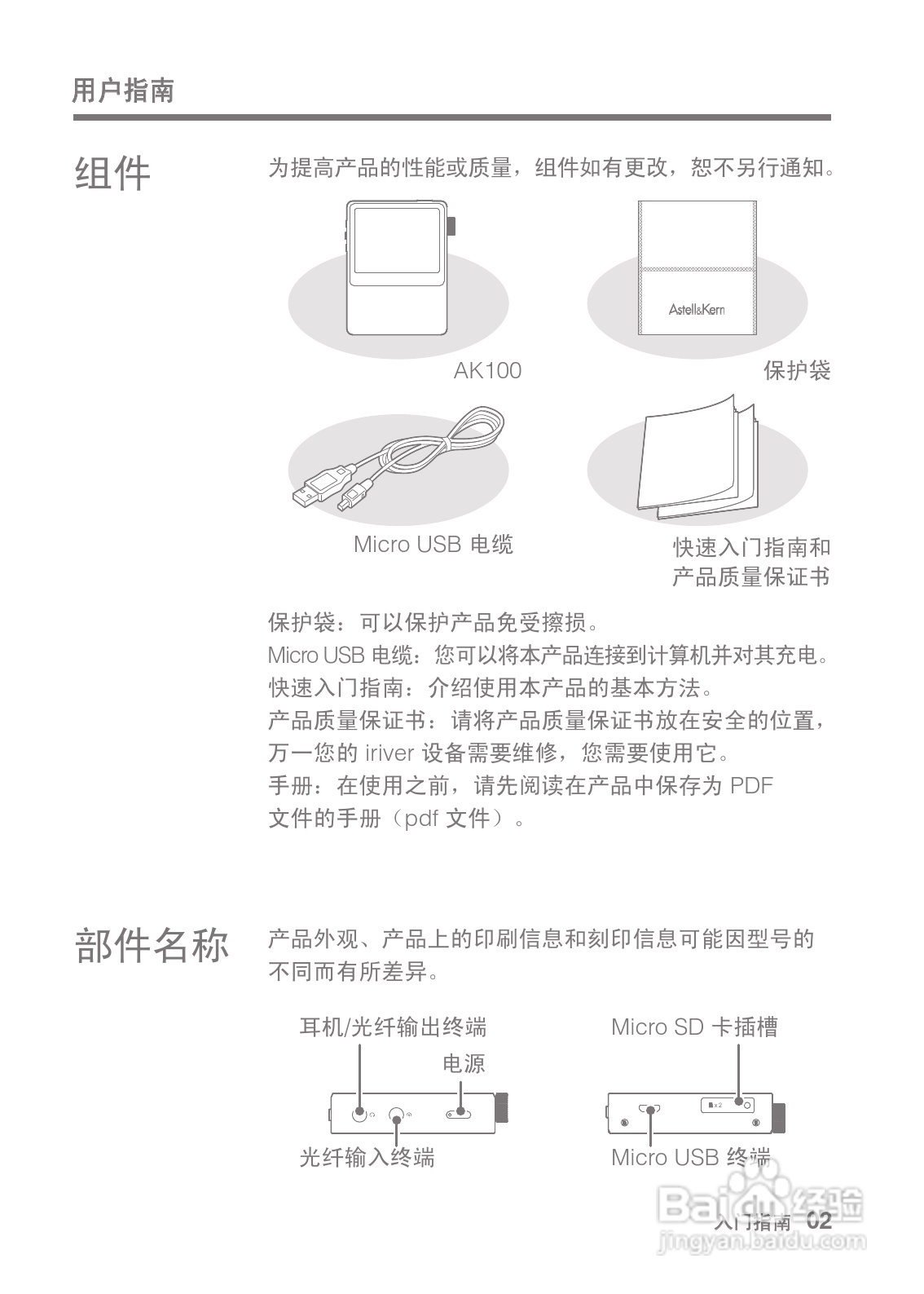 艾利和AK100 MP3播放器使用说明书:[1]