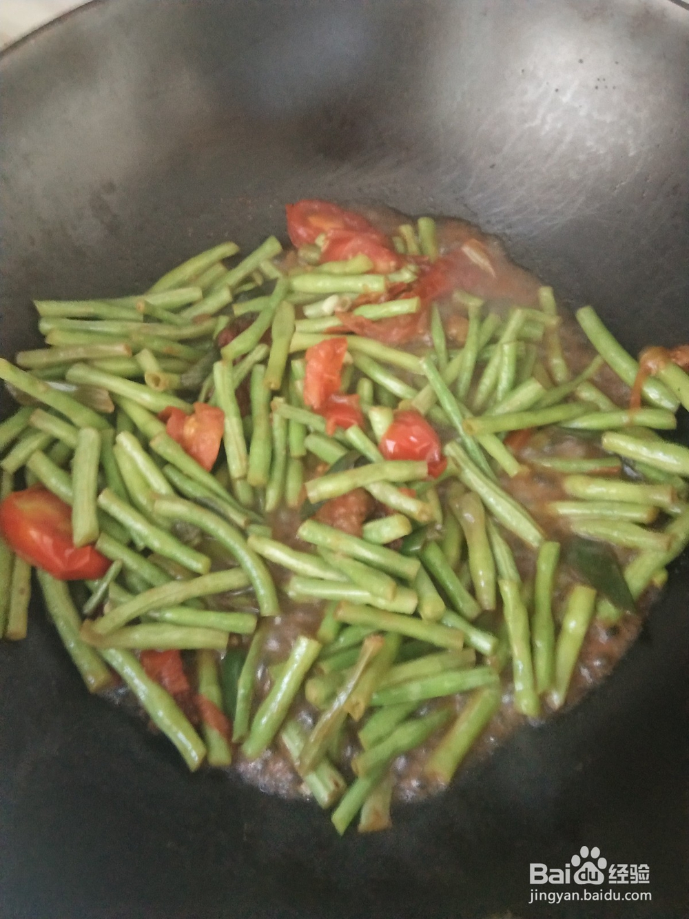 西红柿炒豆角的做法