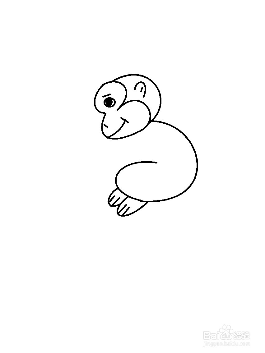 用数字3画猴子的方法