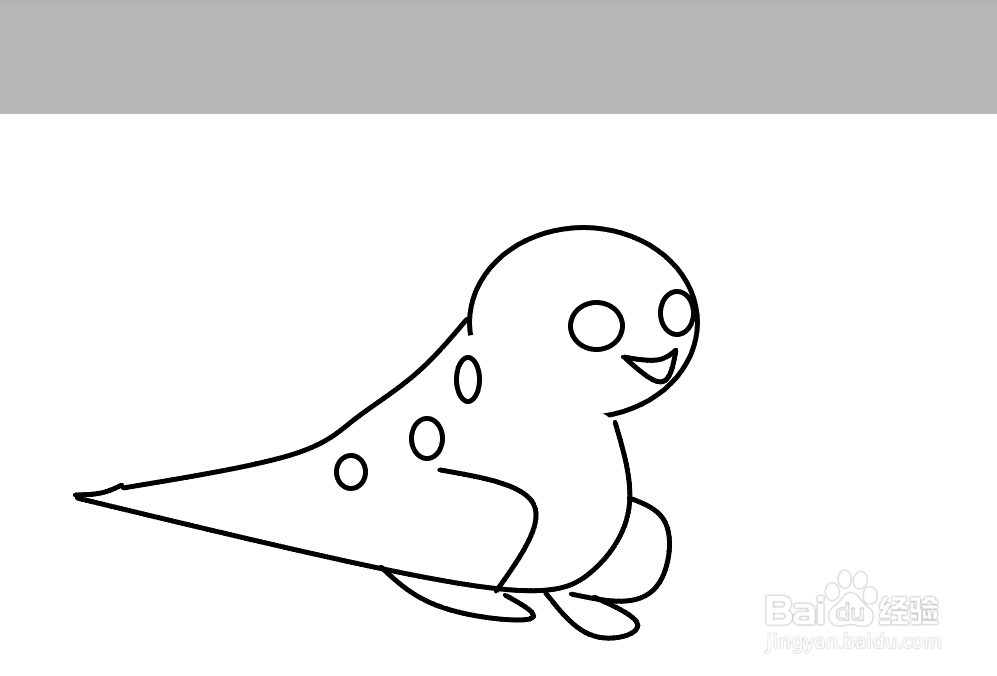 画图工具画Q版可爱小恐龙