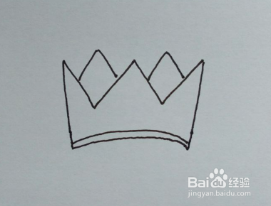 简笔画：用拼音字母“W”画王冠
