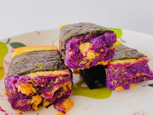 紫薯肉松紫菜卷