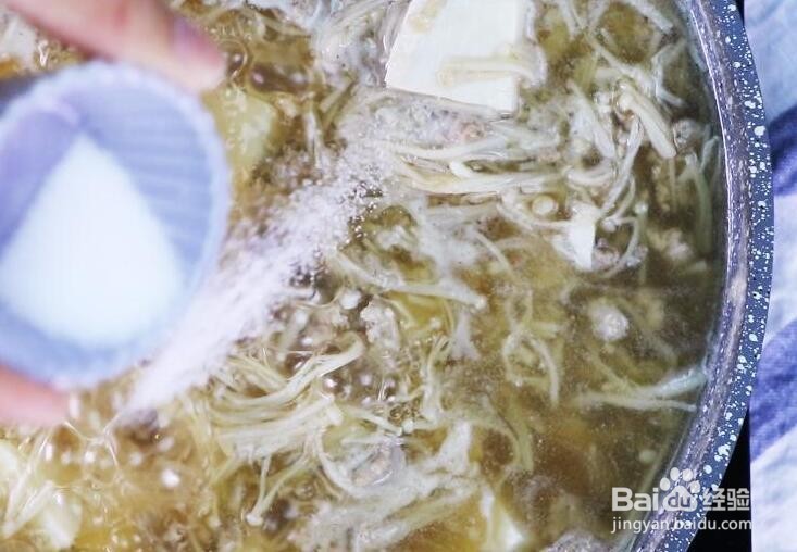 金针菇肉末豆腐羹怎么做
