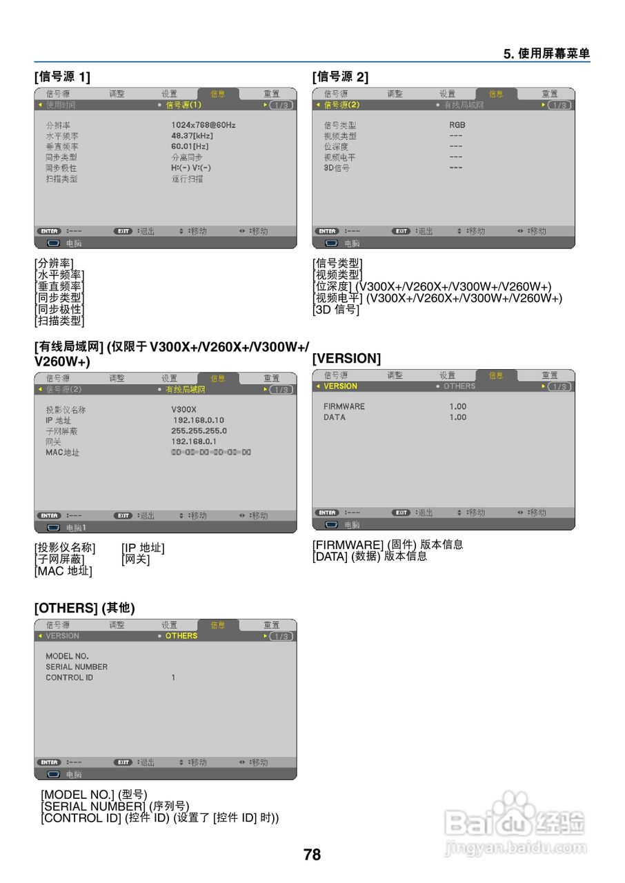 日电NP-V260W+投影机说明书:[9]