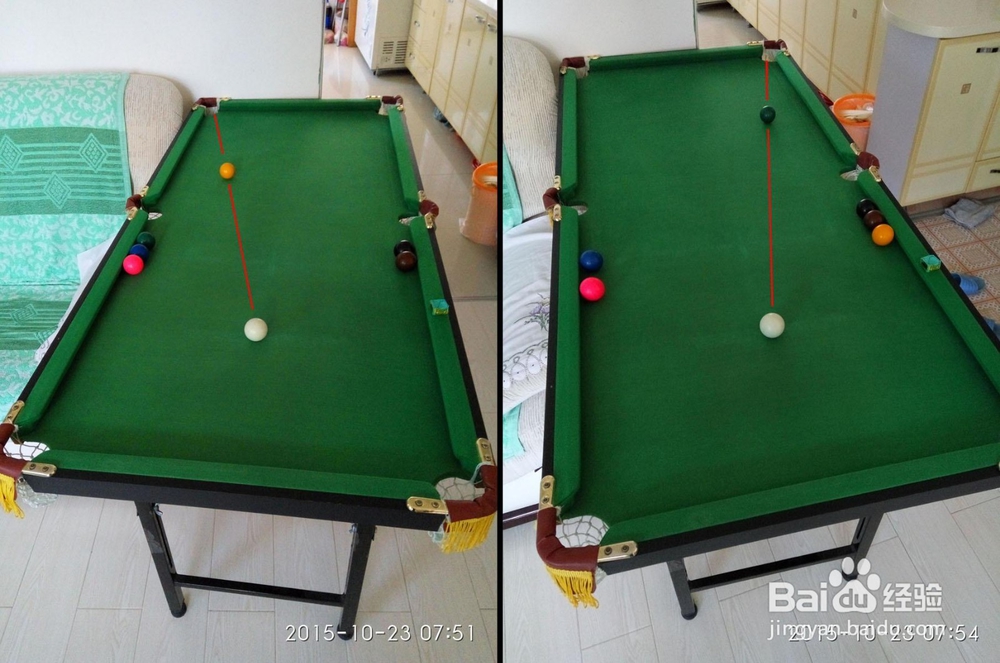 用最低成本练习台球进球点记忆和击球姿势方法