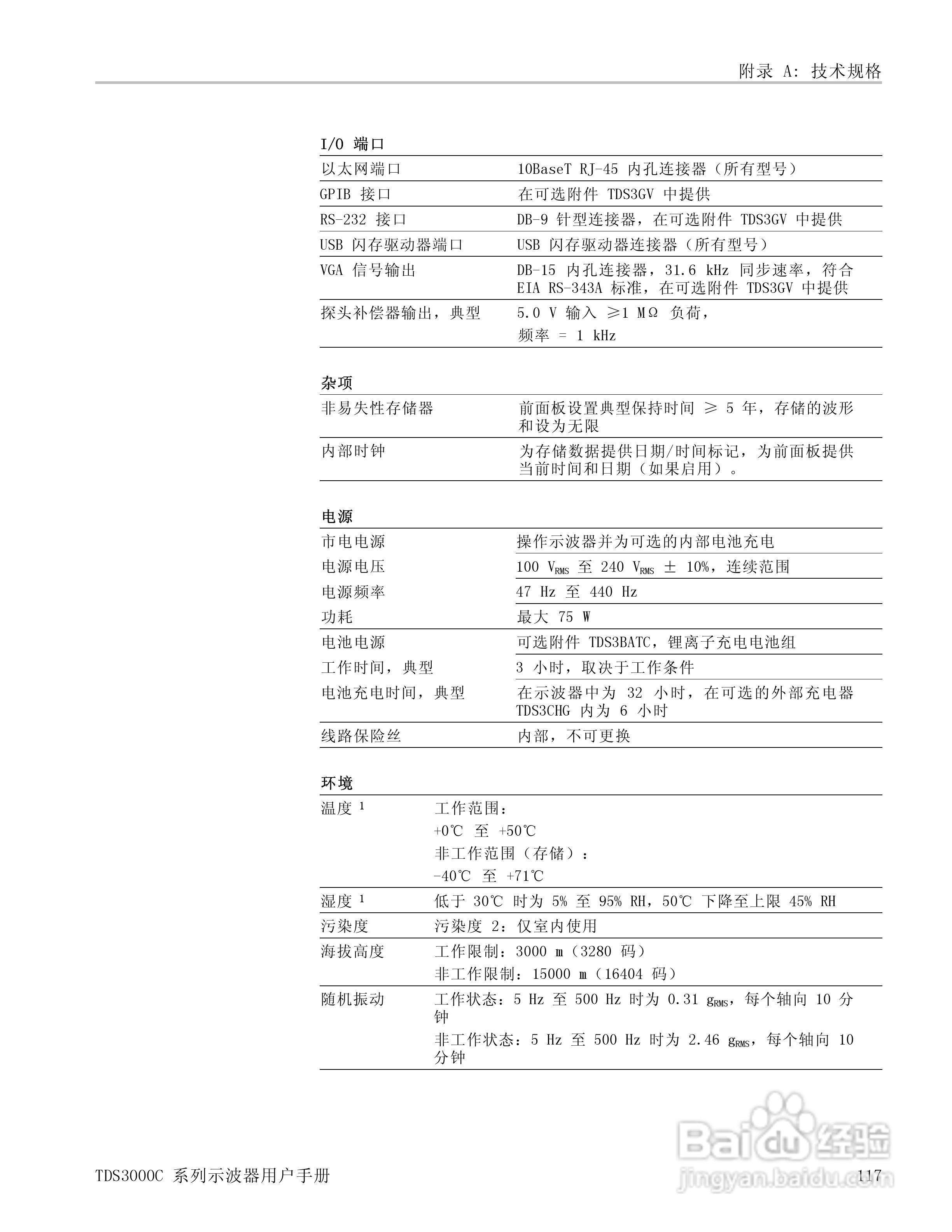 泰克TDS3054C数字荧光示波器用户手册:[14]