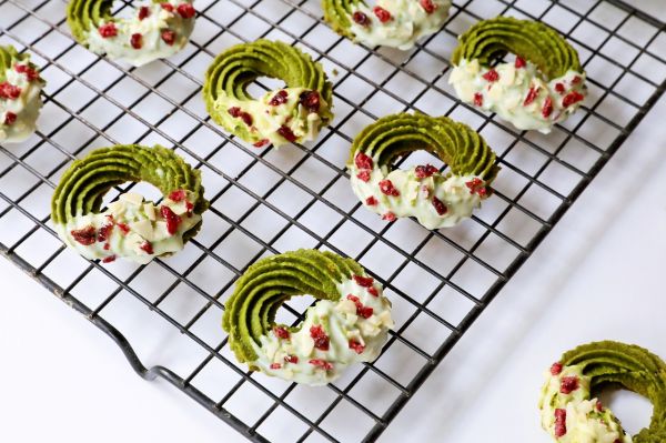 抹茶圣诞花环曲奇