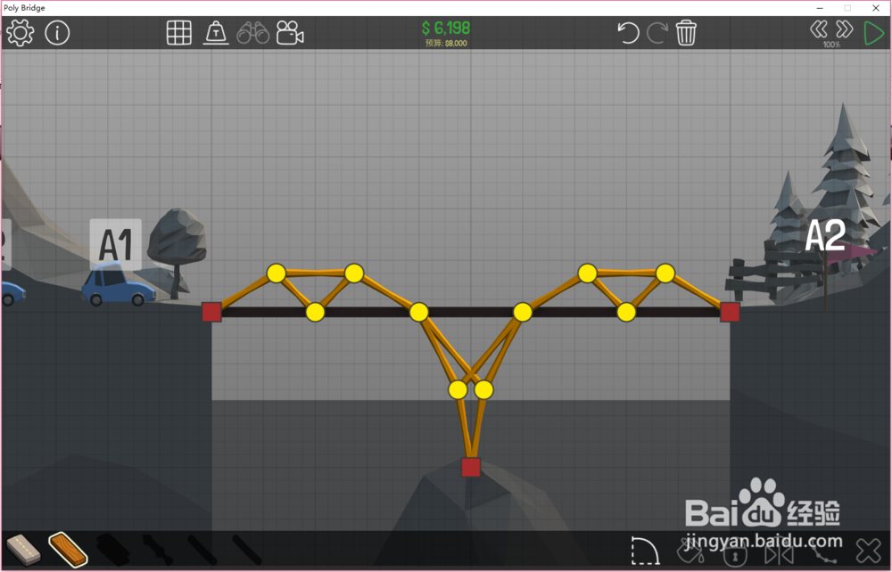 Poly Bridge桥梁构造者1-2关通关攻略
