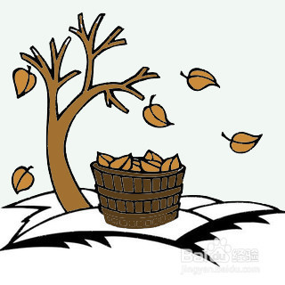 一堆落叶简笔画