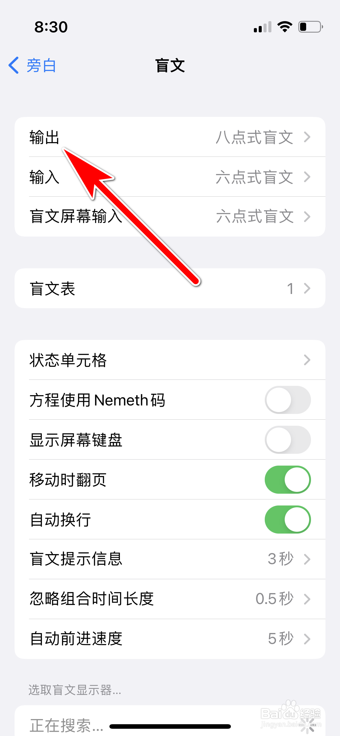 苹果13mini怎么设置盲文的输出方式