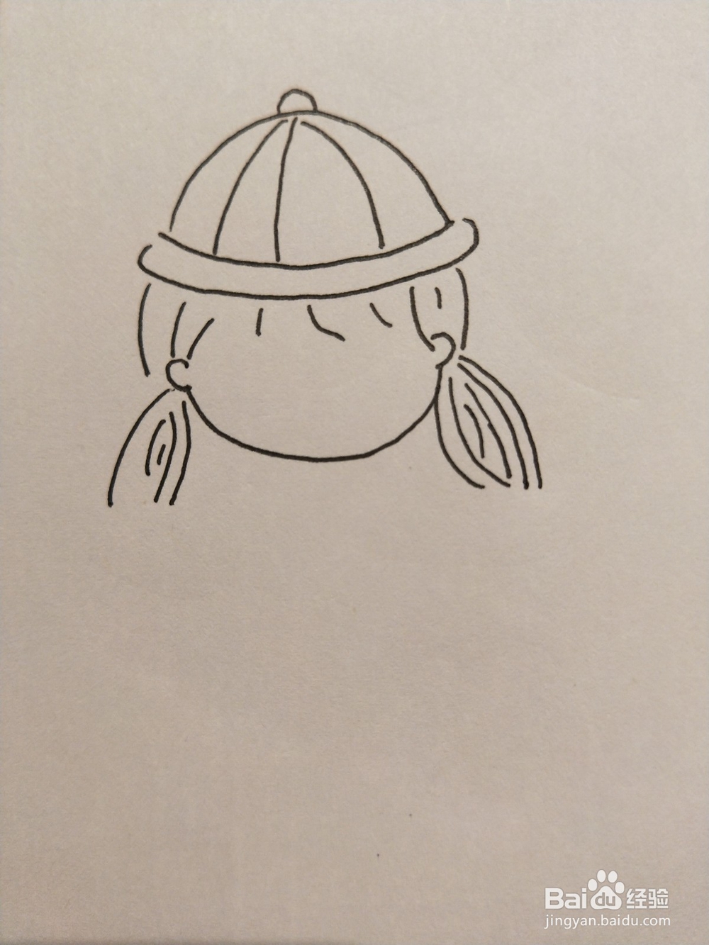 怎样画简笔画——戴帽子的小女孩