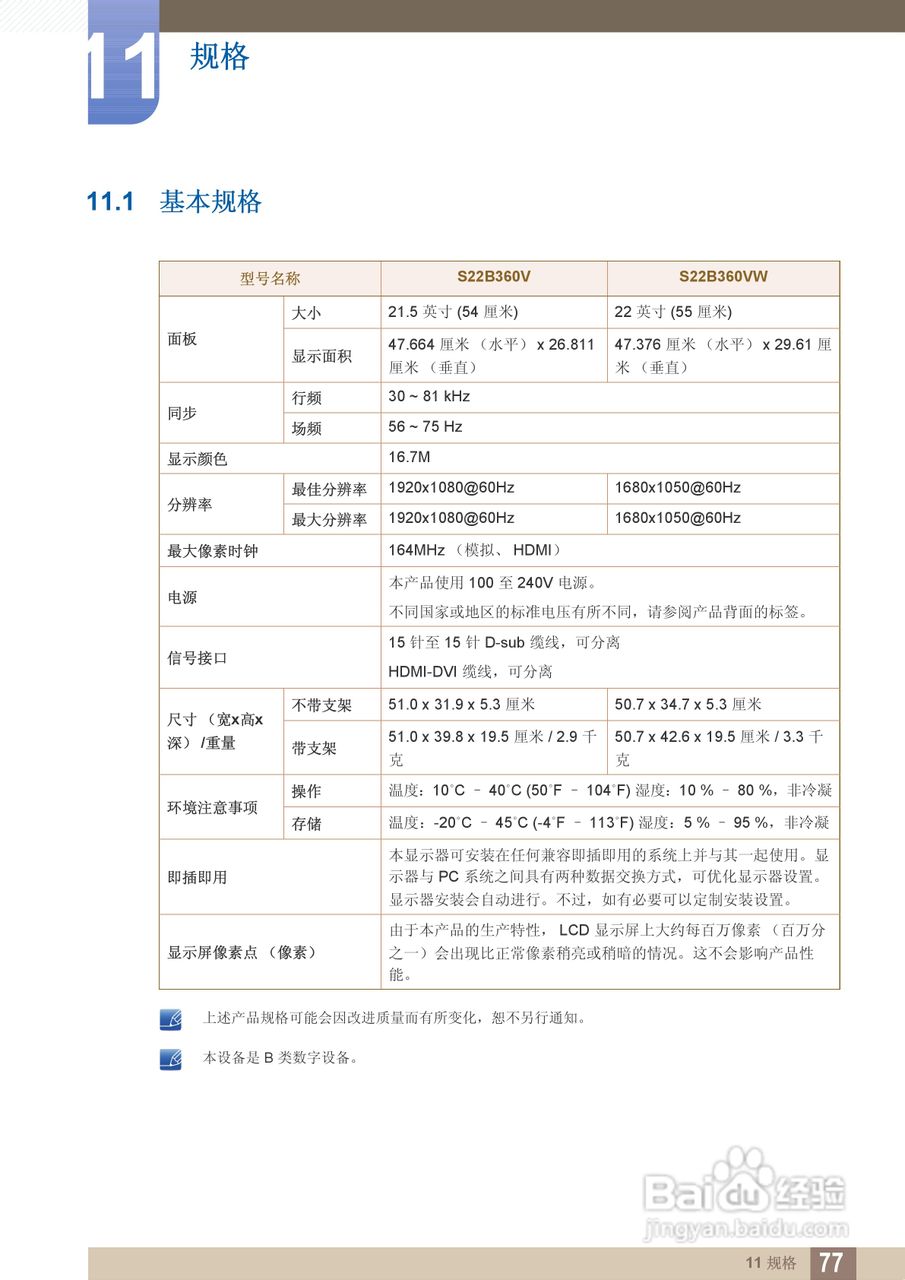 三星S22B360V液晶显示器使用说明书:[8]