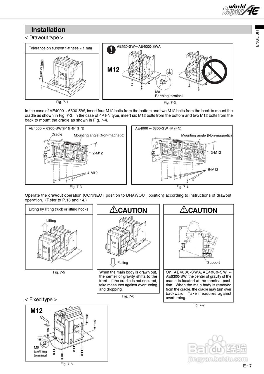 三菱 Type AE-SW低压空气断路器使用说明书:[1]