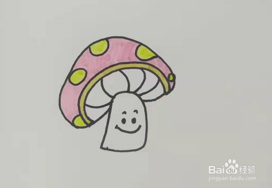 <b>怎样用简笔画画一个可爱的小蘑菇</b>