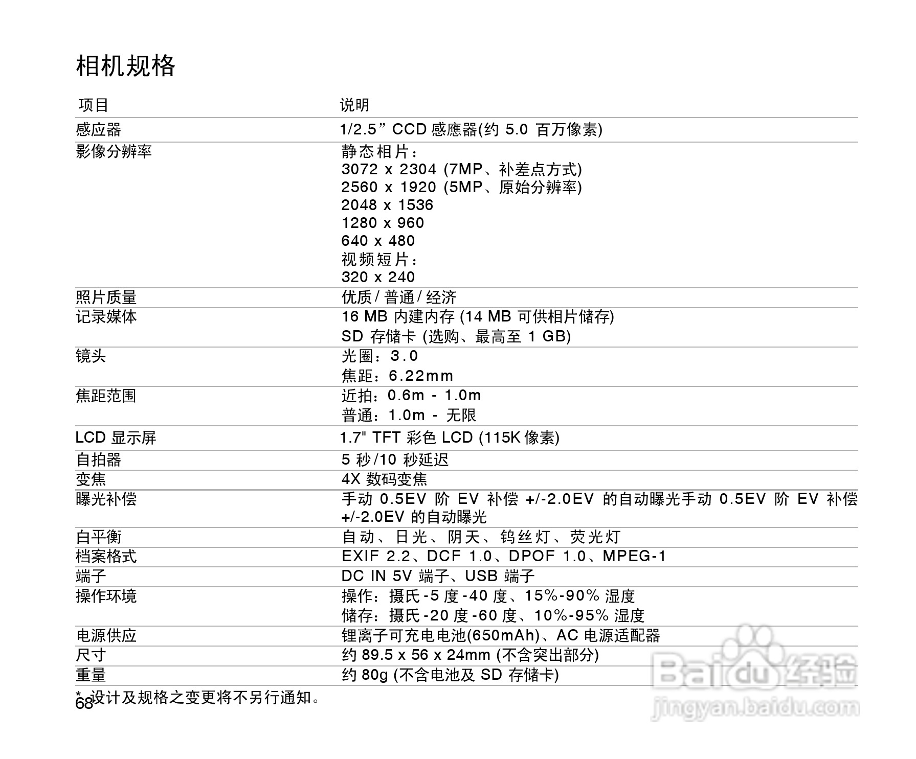 拍得丽SL-55型数码相机使用说明书:[7]