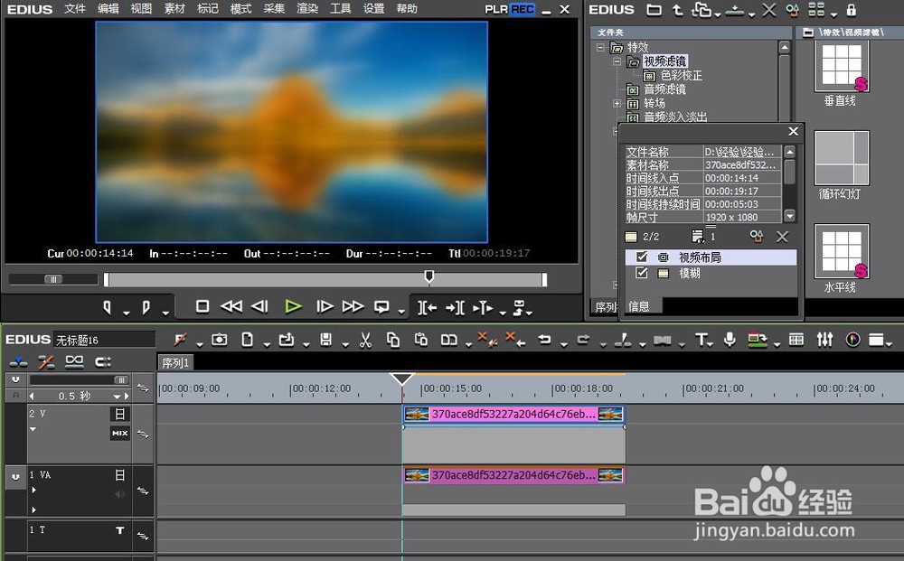 怎么使用EDIUS的模糊功能