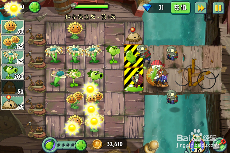 植物大战僵尸2:种子保卫战第1天(海盗港湾)