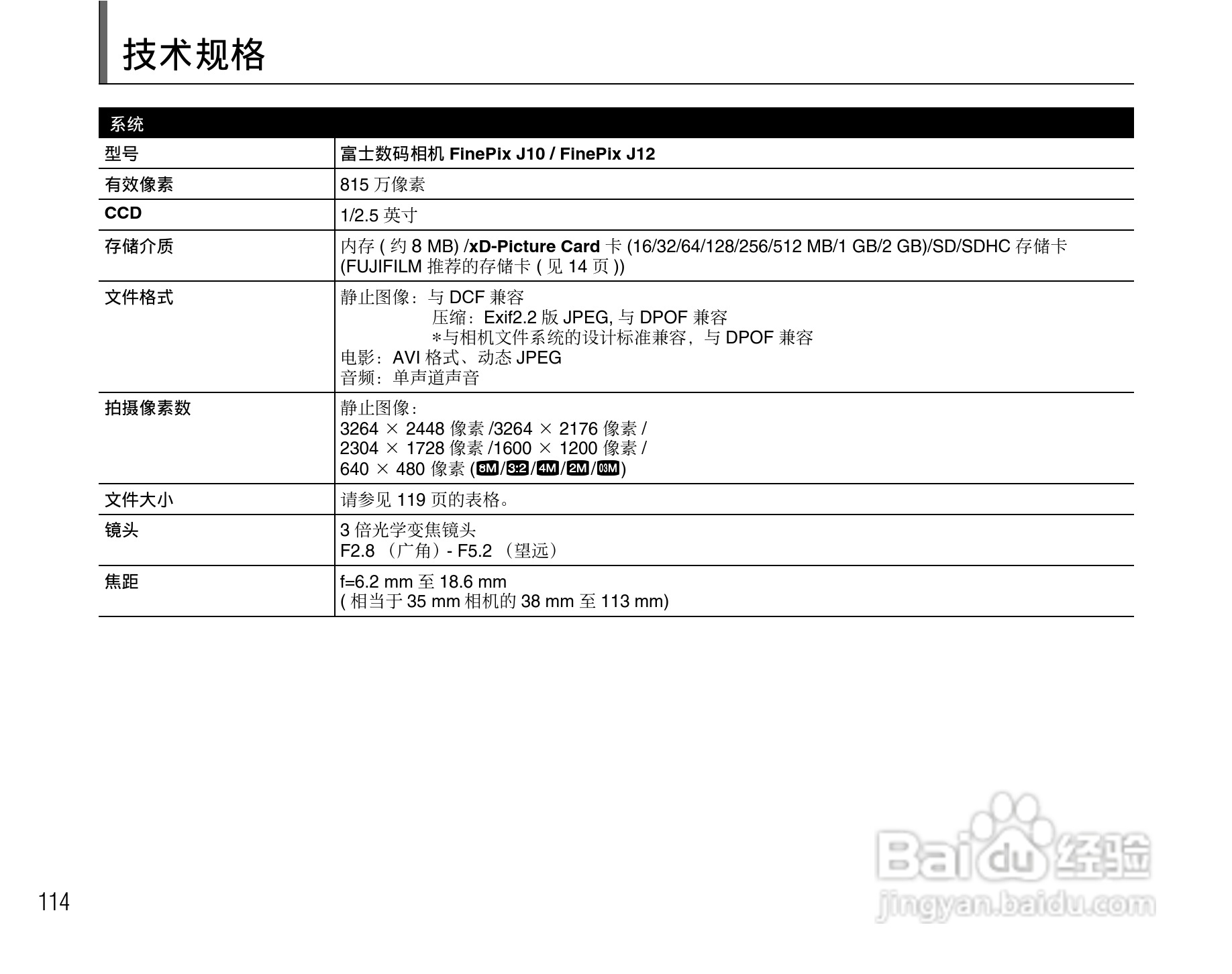 富士FinePix J10数码相机使用说明书:[12]