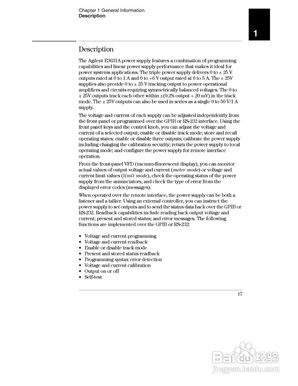 E3631A型80W三输出电源供应器操作手册:[2]