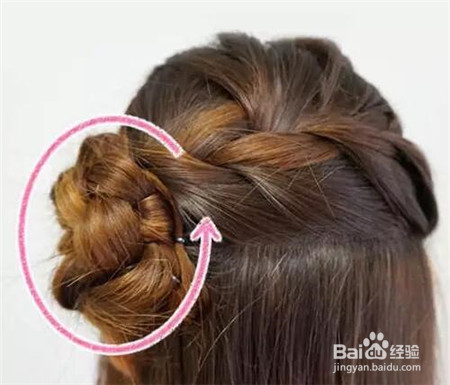 侧编鱼尾玫瑰编发