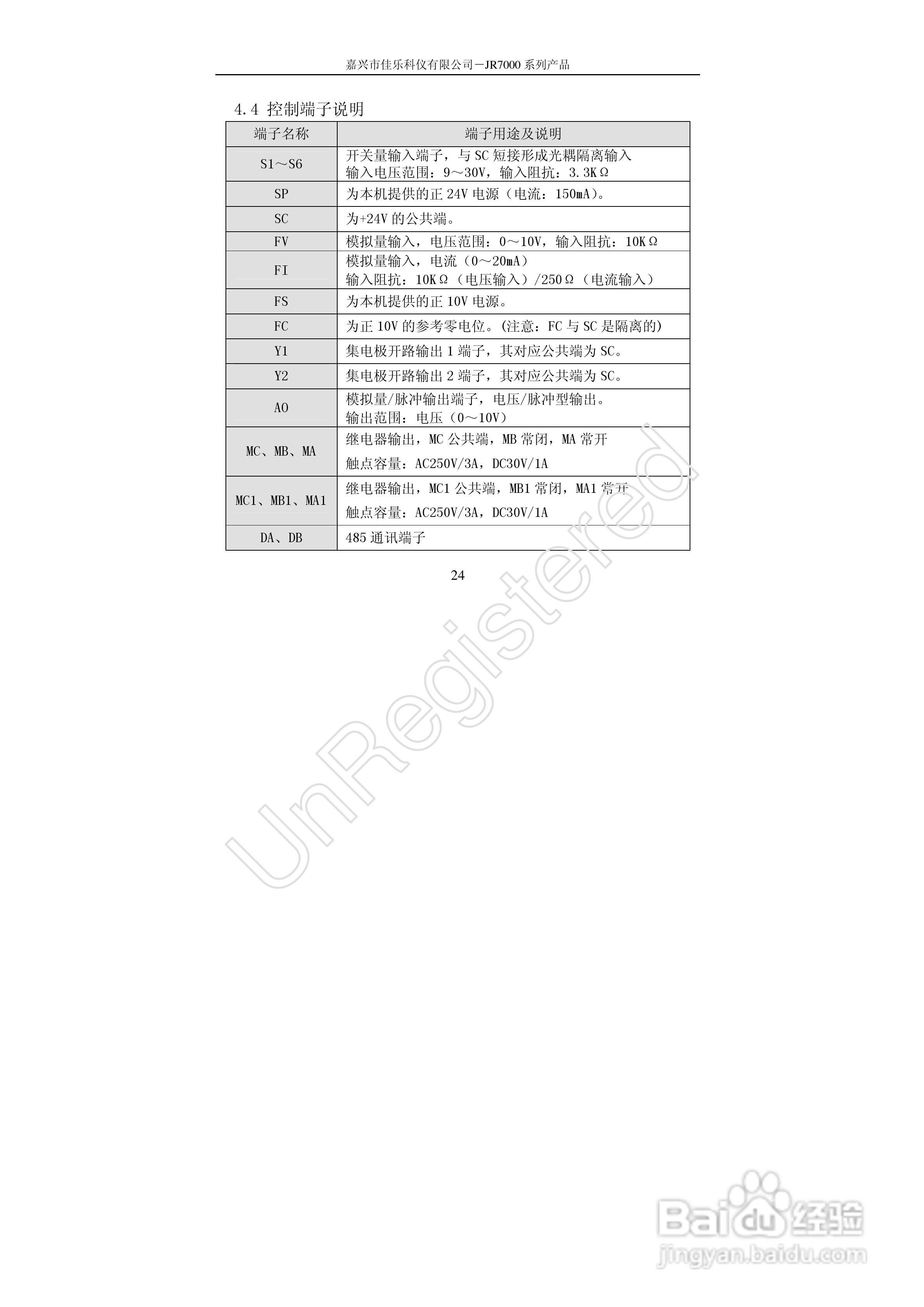 佳乐JR7000-315G-4-1090变频器使用说明书:[3]