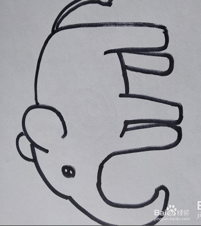 怎么画萌萌的大象?