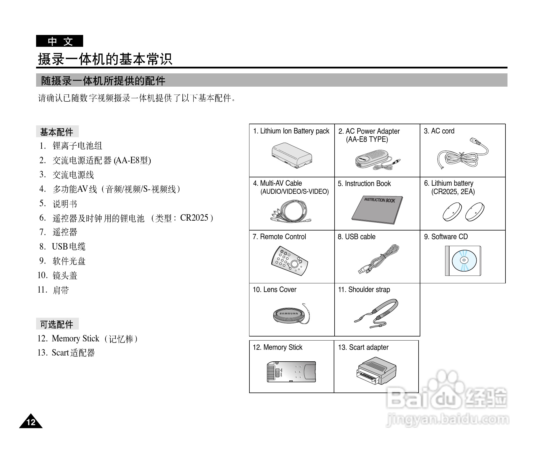 三星VP-D327(i)数字摄录一体机用户说明书:[2]