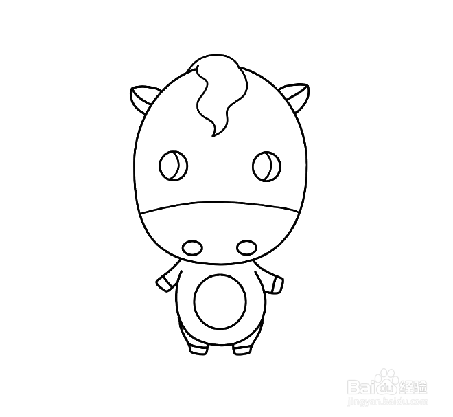如何手工画卡通马的简笔画？